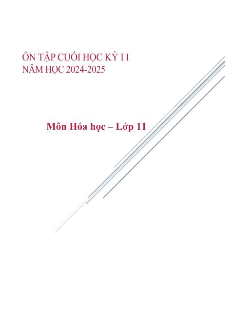 Đề cương ôn tập Học kì 2 Hóa học 11 năm 2024–2025 trường THPT chuyên Lương Văn Chánh (Đắk Lắk)